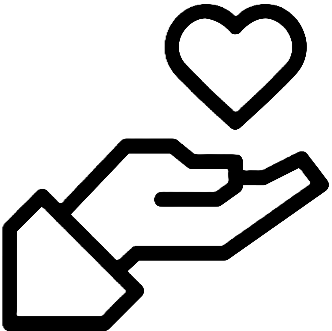 Hand with heart icon